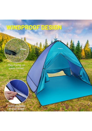 Tomshoo-plaj Çadırı Anında Açılır Plaj Gölgesi Güneş Y18574 Mavi