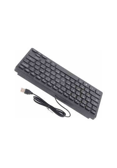 Yuntech01 Küçük Boylu Dayanıklı Usb Klavye - Abs Malzeme, 1.1m Kablolu, 10m Tuş Ömrü, Masaüstü Boşluk Tasarrufu, Bilgisayar Uyumlu