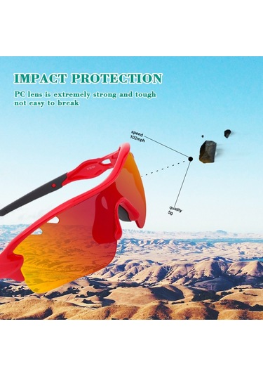 3-10 Yaş Çocuk Spor Polarize Güneş Gözlüğü 3 Değiştirilebilir Lensli Serin Bisiklet Uv Koruma Güneş Gözlüğü - Gök Mavisi Mavi