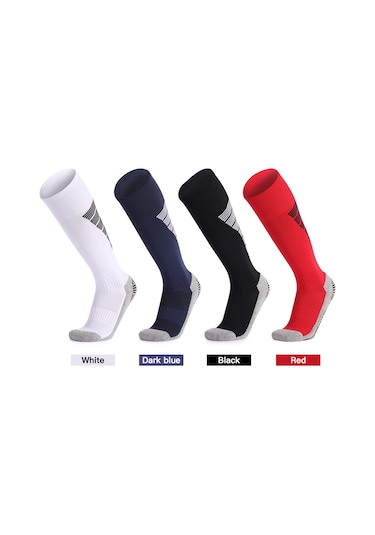 Folinda Beyaz Uzun Futbol Çorabı - Rahat Polyester, Nefes Alıcı, Ter Emici, Kaymaz Önleyici Taban S 29-34 Beyaz