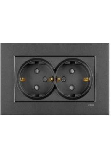 Artline Novella Füme İkili Topraklı Çerçeveli Priz