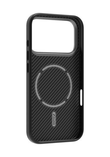 Iphone Uyumlu 17 Pro Max Kılıf M-safe Şarjlı 600d Metal Kamera Çerçeveli Raptic Aramid Fiber Serisi Siyah