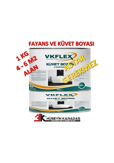 VKFLEX FAYANS VE KÜVET BOYASI POLİÜRETAN BEYAZ 1 KG SET