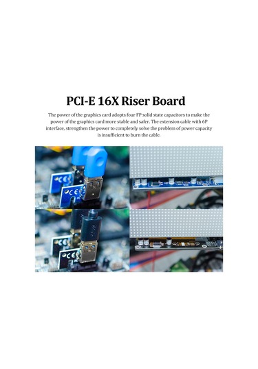 Konesam Gpu Madenciliği İçin Pcı-e 1x'den 16x'e Çevirici Kart, 600mm Usb 3.0 Kablolu Mavi Riser Seti 009s