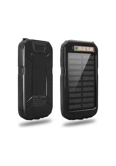 Güneş Enerjili Işıklı Solar Taşınabilir Usb Girişli Şarj Cihazı Powerbank 15000 Mah Diğer