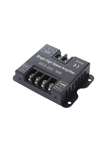 Yaleker Dc 5-24v 30a Tek Renk Led Şerit Sinyal Amplifikatörü, Pwm Algılayıcı, Alüminyum Kasa, 720w Çıkış, 3528/5050/5630/2835 Uyumlu