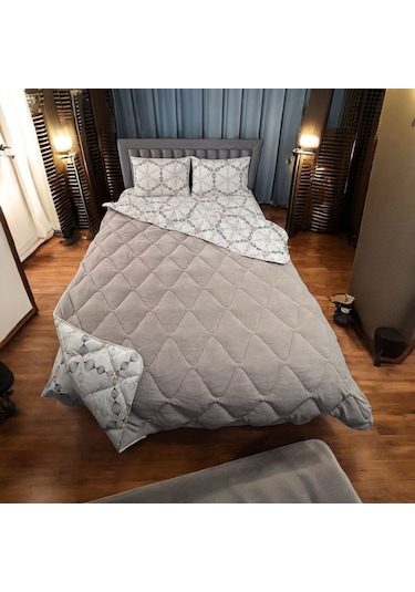 Wellsoft Yorgan Çift Kişilik Uyku Seti & Lastikli Çarşaflı