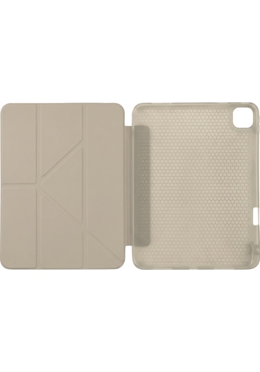 Ps Apple Uyumlu iPad Pro 13 İnç M5 / M4 Tri Folding Standlı Kılıf - Bej Kapaklı Kılıf