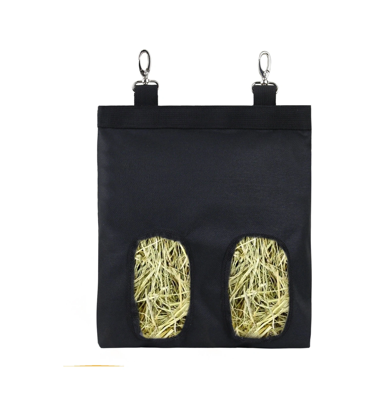 Geeroyoo Küçük Hayvanlar İçin Oksford Kumaş Yem Makyası - Tavşan, Gine Pig, Chinchilla İçin Asılı Oto Yemleme Torbası - Taşınabilir Askı Kemerli Siyah 600d Dayanıklı