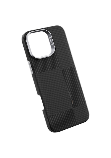 İphone 16 Pro Max Kılıf Magsafe Uyumlu 600d Raptic Aramid Fiber Croxx Mondrian Serisi Kapak Siyah
