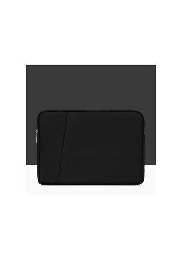 Topnotch 13/13.3/14 Inç Siyah Sentetik Deri Dizüstü Bilgisayar Kılıfı Cep Kartlık Siyah