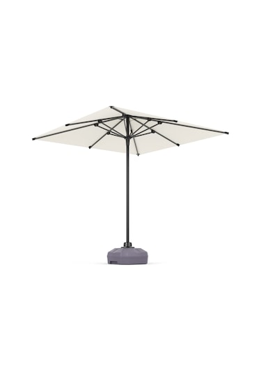 Mini Pro Push-up Sistemli Şemsiye 210x210 Bahçe Balkon Plaj Şemsiyesi Beyaz Beyaz