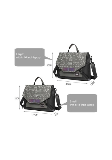 Luckybat Laptop Çantası Hava Yastığı Anti-damla Crossbody Çanta, Boyut: S 13.3-16 İnç Siyah Denklem