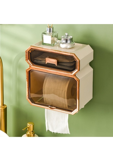 Suntek Duvara Monte Kağıt Tutucu Doku Saklama Kutusu Beyaz