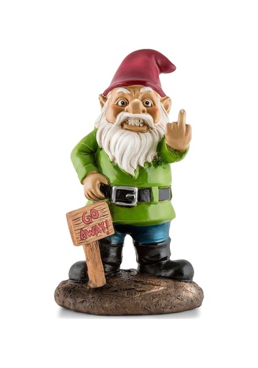 Aubyhe 23 Cm Yeşil/kırmızı Poliresin Bahçe Cüce, Komik Hediye, Dış Mekan Eğlencesi, Büyük Ağız Tasarımı