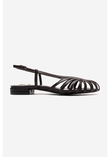 Luvishoes Lıss Kahverengi Cilt Kadın Sandalet Kahverengi