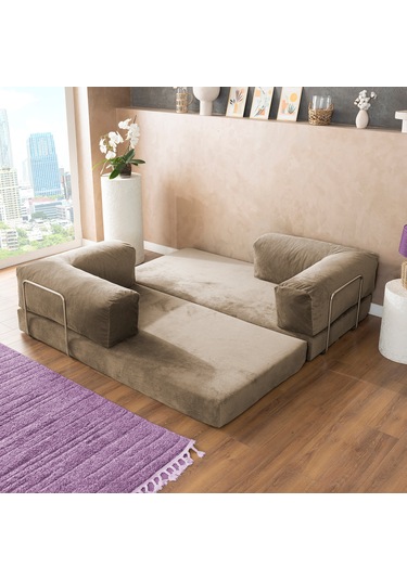 Argimo Godila Çok Amaçlı Sofa Çift Kişilik Yatak Koltuk Bej