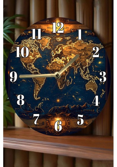 Sessiz Yuvarlak Ahşap Duvar Saati, Kuvars Hareketli 3d Görünümlü 2d Saat Sdw122 Renkli