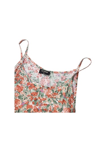 Kırmızı Vonda Yaz Kadın Boyundan Bağlamalı Kolsuz Çiçek Baskılı Askı Düzensiz Etek Maxi Elbise Kırmızı