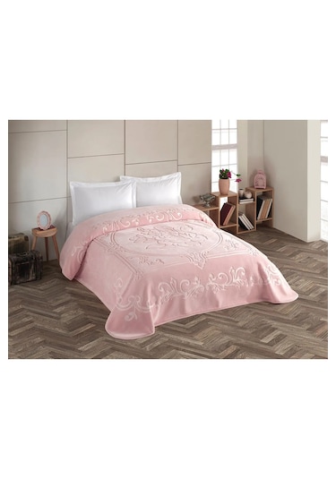 Kristal Çift Kişilik Battaniye Pudra