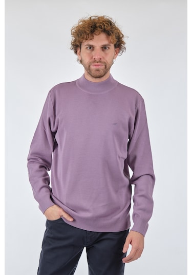 De Blasıo Yarım Balıkçı Uzun Kollu Lila Erkek Kazak 222340000 001