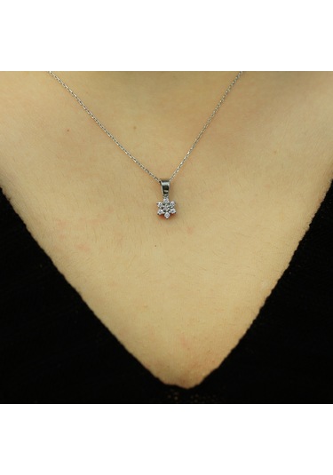 Lova Pırlantalı Çiçek Kolye - 2070012