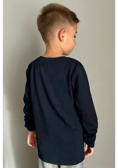 Breeze Erkek Çocuk Uzun Kollu Tişört Basic 5-14 Yaş, Lacivert Lacivert