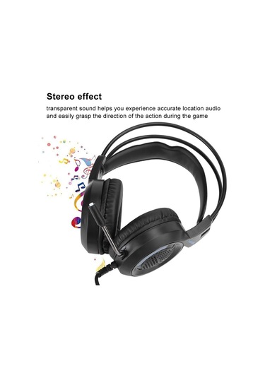 Stereo Oyun Kulaklığı, 3,5mm Fiş Gürültüsü,/pc İçin Led Işığı İle Mikrofonlu Kulak Kulaklıkları Üzerinde Engelleme