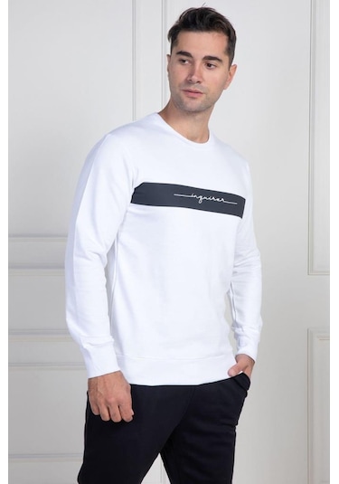 Mecit Pijama Mecit 2976 Beyaz İki İp Örme Spor Model Erkek Pijama Takımı Beyaz