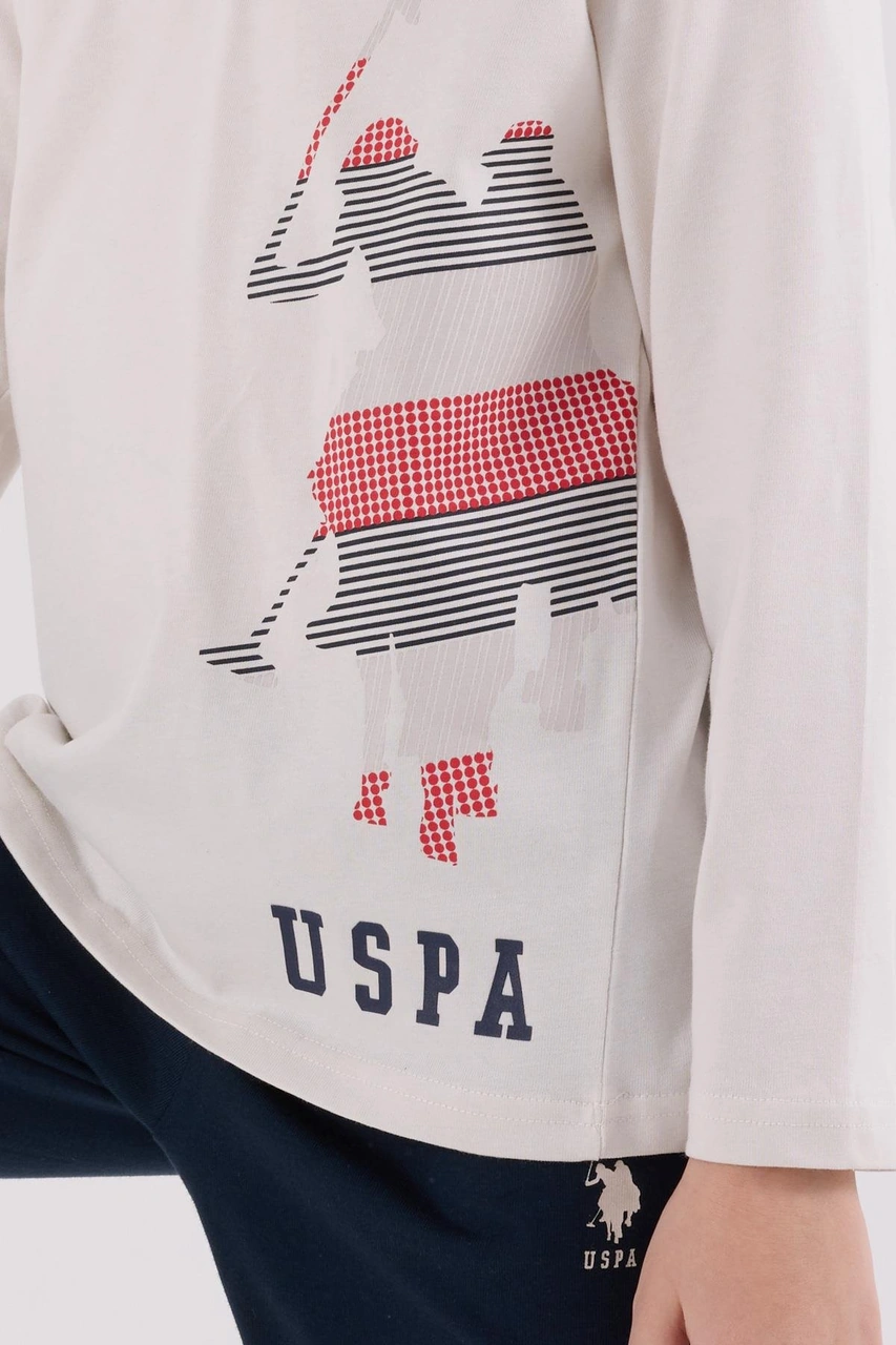 U.s. Polo Assn. Erkek Çocuk Uzun Kol Pijama Takım Taş-1801 Taş