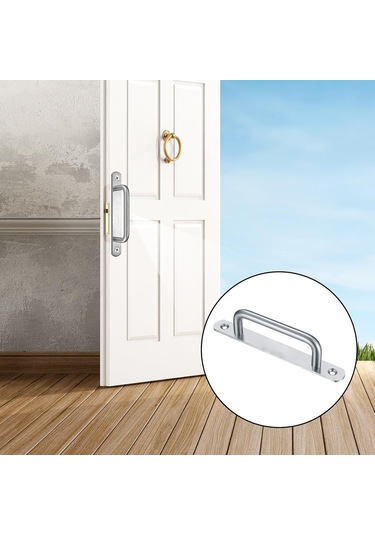 Fosenze Stainless Çelik Kaydırma Kapı Kolu Tabanlı - Dolap, Gardrop, Şube İçin 160mm Dayanıklı Tuş Kolu Seti 2 Adet