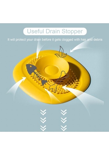 Didadodo Banyo & Mutfak İçin 2'li 1 Arada Saç Tutucu - Sarı Renk Seçenekli Renkli Sarı