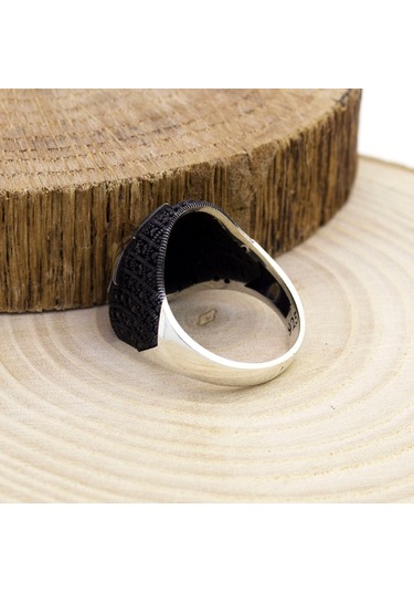 925 Ayar Gümüş Mikro Taş Işlemeli Kutup Yıldızı Motifli Yüzük