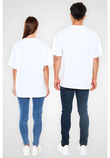 Adrift Güreş Beyaz Unisex Oversize Tişört T-shirt Beyaz