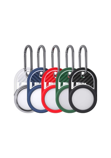 Zore Airtag 05 Uyumlu Silikon Anahtarlık-kırmızı