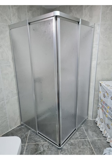 Nokta Duşakabin 90 x 90 Teknesiz Plastik Cam Duşakabin Nd409 Şeffaf