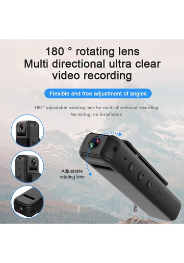 Lemestar "1080p Wifi Vücut Kamerası - Gece Görüşlü, 180 Dönebilir Lens, Bisiklet Montajı İle Profesyonel Kayıt"