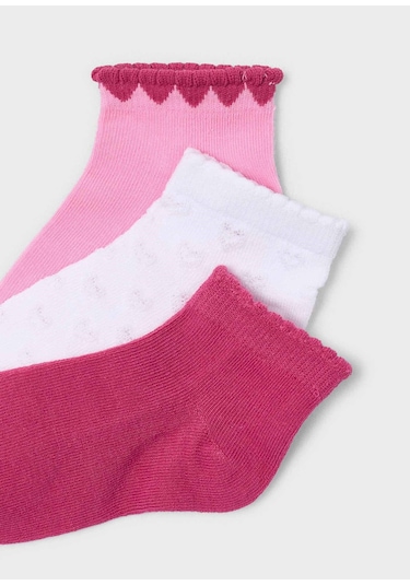 Mayoral Kız Çocuk Üçlü Soket Çorap Set Pembe