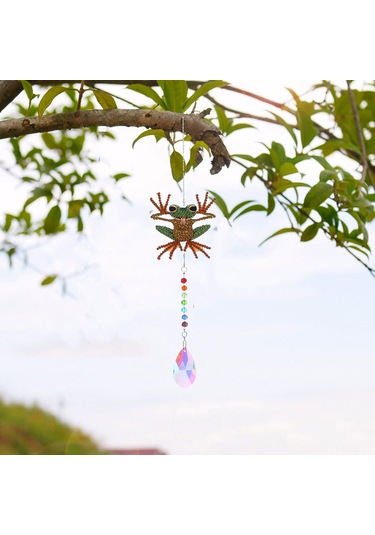 Ruicoo Ev Dekorasyonu İçin Dıy Pırlanta Boyama Kurbağa Figürlü Kristal Zil, Kolay Montajlı Asılı Dekoratif Alet