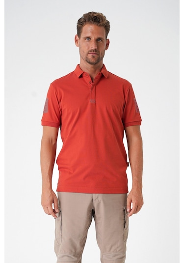 Mecanık Casual Ryker Polo T-shirt Cırtlı Kiremit
