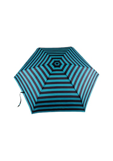 Biggdesign Moods Up Siyah Yeşil Çizgili Manuel Mini Şemsiye - Rüzgara Dayanıklı, Hafif, Renkli Tasarım Çok Renkli