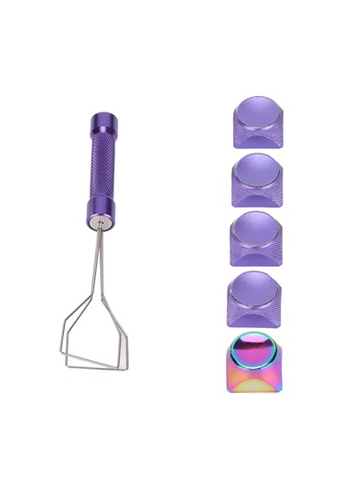 Metal Tuş Takımı Seti - 5 Parça, Güzel Dokular, Mor Renk Kaplama, Xda Profili