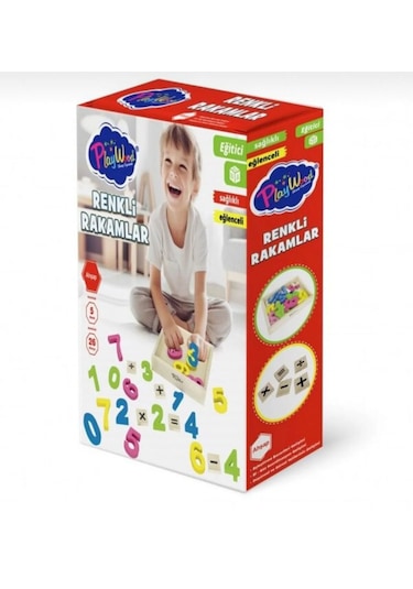 Kutuda 26 Parça Ahşap Kasalı Renkli Rakamlar