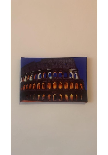 Colosseum Manzaralı Natürel Tasarım Ahşap Çerçeve Ev İşyeri Duvar