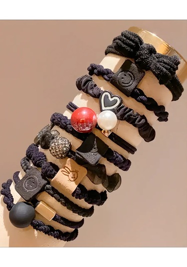 Mını Shop Msk Saç Lastikleri, 10'lu Set 206266481 Siyah