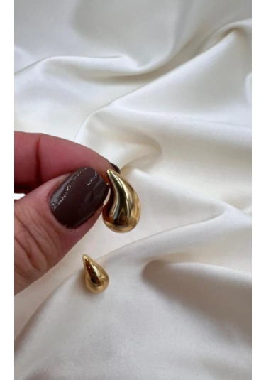 Bb Çelik Minimal Damla Küpe Altın