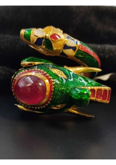 925 Ayar Gümüş Mine İşlem Yüzük 248 Altın