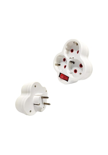 Fetih 117-03 Topraklı Anahtarlı Golyat Priz 3'lü