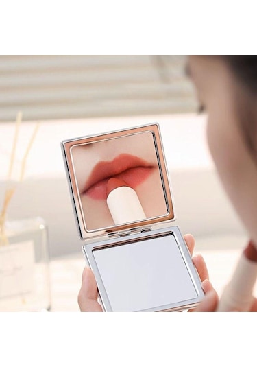 Katlanır Makyaj Büyüteç Ayna Çift Taraflı Cep Aynası Pratik Kozmetik Ayna Kadın
