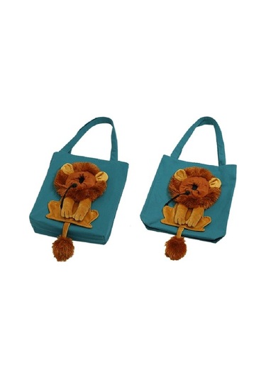 Dm Cbtx Kanvas Genişletilebilir Küçük Aslan Şekli Kedi Köpek El Çantası, Küçük Koyu Gri